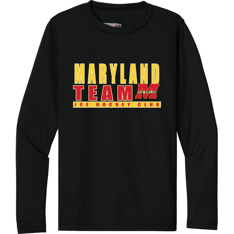 Team Maryland Youth Cooling Performance Long Sleeve Tee