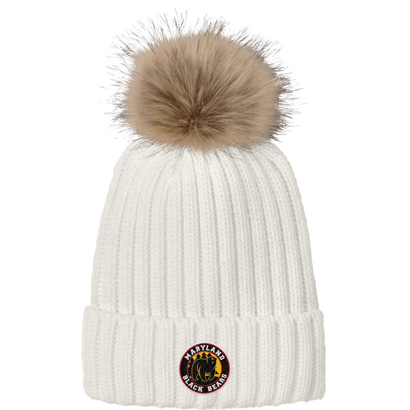 Maryland Black Bears Faux Fur Pom Beanie